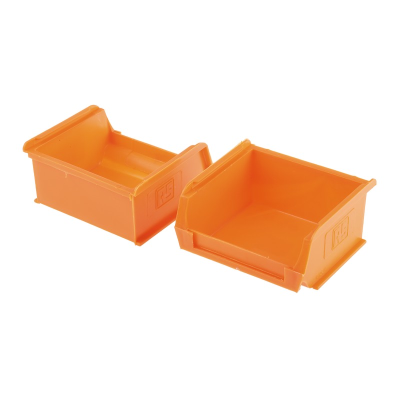 10 pcs - RS PRO PP Storage Bin, 50mm x 100mm, Orange
