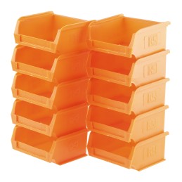 10 pcs - RS PRO PP Storage Bin, 50mm x 100mm, Orange