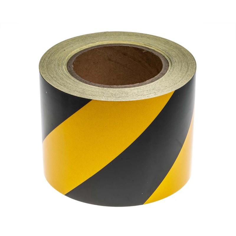 1 pcs - RS PRO Black/Yellow Reflective Tape 100mm x 25m