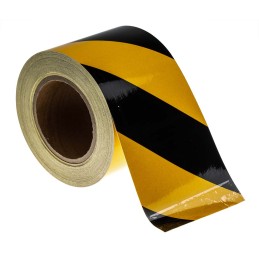 1 pcs - RS PRO Black/Yellow Reflective Tape 100mm x 25m