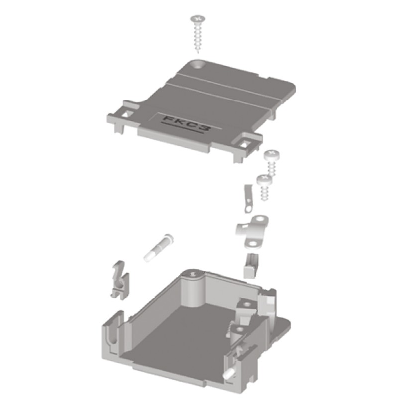 1 pcs - FCT from Molex FKC Series ABS Angled D Sub Backshell, 15 Way, Strain Relief