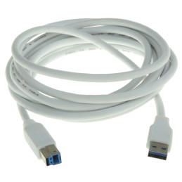 1 pcs - RS PRO USB 3.0 Cable, Male USB A to Male USB B Cable, 3m