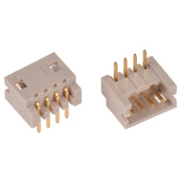10 pcs - Hirose DF13 Series Right Angle Through Hole PCB Header, 4 Contact(s), 1.25mm Pitch, 1 Row(s), Shrouded