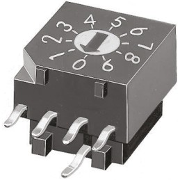 1 pcs - KNITTER-SWITCH 10 Way Through Hole DIP Switch, Rotary Flush Actuator