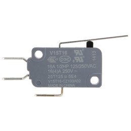 1 pcs - Honeywell Leaf Lever Micro Switch, Tab Terminal, 16 A @ 250 V ac, SPDT