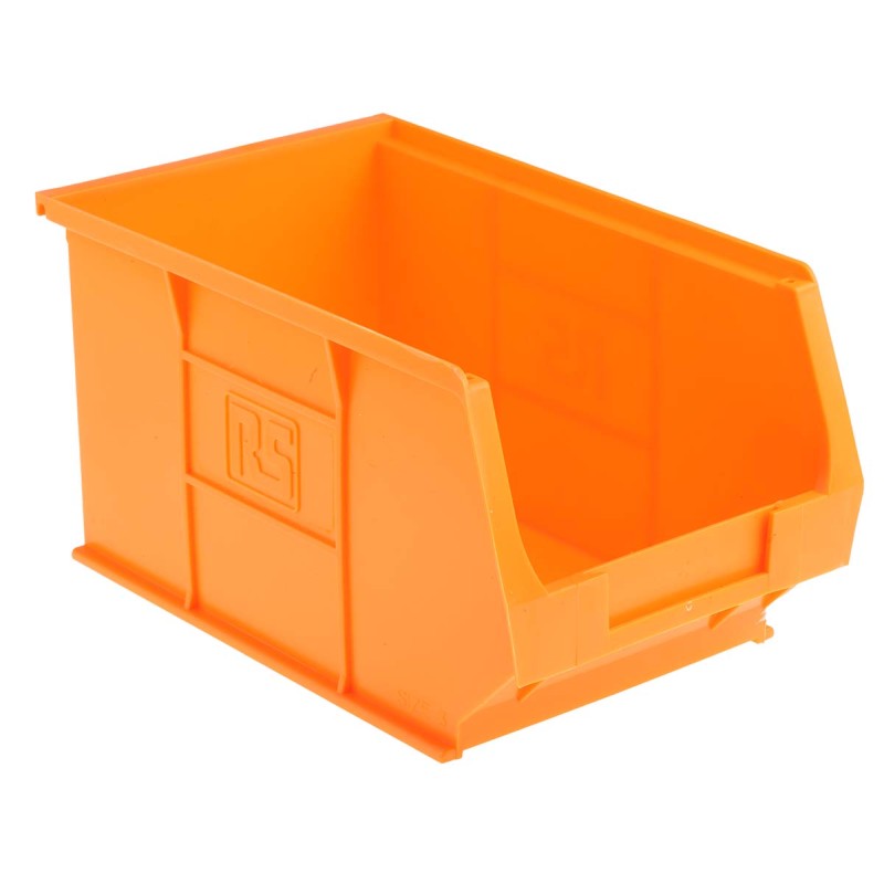 5 pcs - RS PRO PP Storage Bin, 130mm x 150mm, Orange