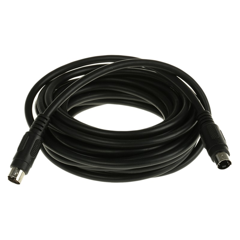 1 pcs - RS PRO Male 4 Pin mini-DIN to Male 4 Pin mini-DIN Black DIN Cable 5m