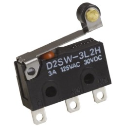 1 pcs - Omron Roller Lever Micro Switch, Solder Terminal, 3 A @ 30 V dc, SPDT, IP67