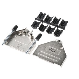 1 pcs - Amphenol ICC 8655MH Series Die Cast Zinc D Sub Backshell, 25 Way, Strain Relief