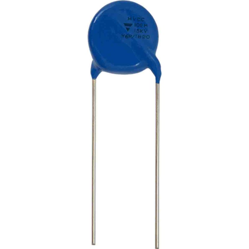 250 pcs - Vishay Single Layer Ceramic Capacitor (SLCC) 100pF 20kV dc ±20%, HVCC, Through Hole +105°C Max Op. Temp.