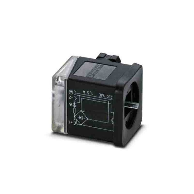 1 pcs - Phoenix Contact SACC 3P+E DIN 43650, Female DIN 43650 Solenoid Connector, with Indicator Light, 230 V ac Voltage