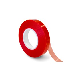 1 pcs - RS PRO F40 Red Double Sided Polyester Tape, 0.2mm Thick, Polyester Backing, 12mm x 50m