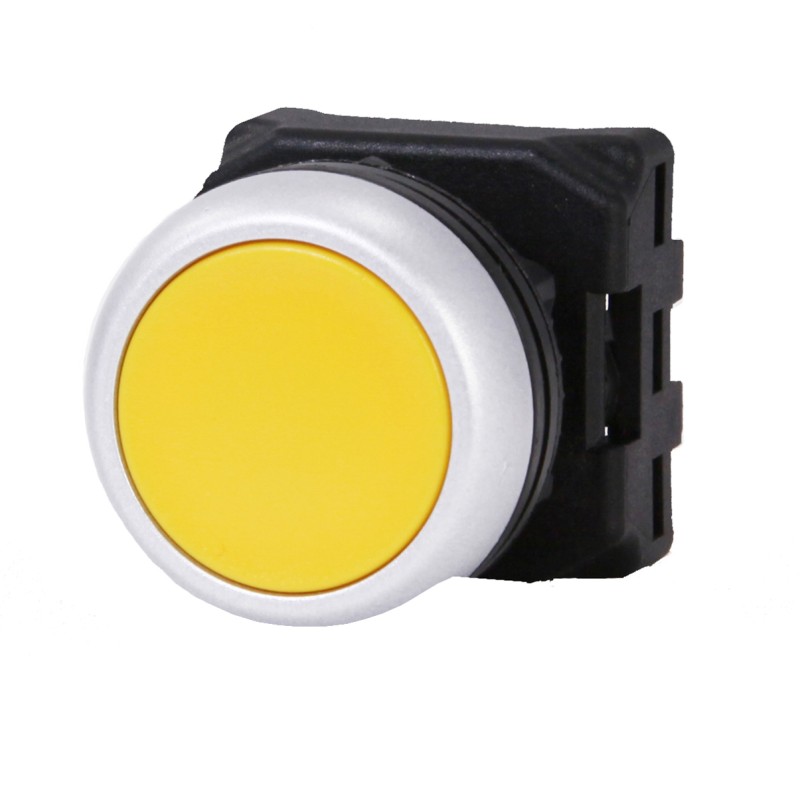 1 pcs - RS PRO Yellow Spring Return Push Button Head, 22mm Cutout, IP65