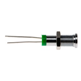 1 pcs - RS PRO Green Panel Mount Indicator, 2V dc, 6mm Mounting Hole Size, IP67