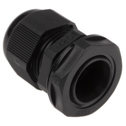 1 Bag of 10 - HellermannTyton NGM Series Black Nylon Cable Gland, M20 Thread, 6mm Min, 12mm Max, IP68