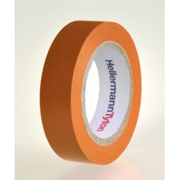 10 pcs - HellermannTyton HelaTape Flex Orange Electrical Tape, 15mm x 10m