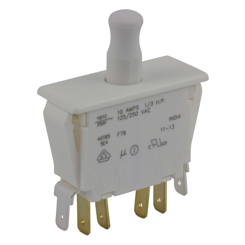 1 pcs - ZF Door Micro Switch, Button, DPDT 10 A @ 250 V ac, -40 - +85°C