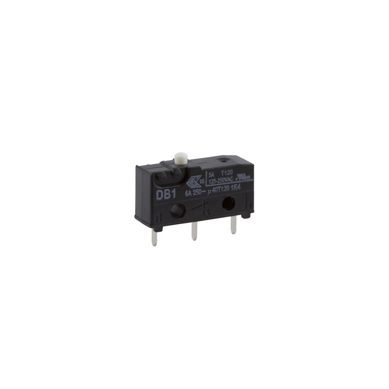 1 pcs - ZF Button Micro Switch, Through Hole Terminal, 6 A @ 250 V ac, SPDT