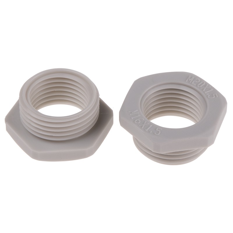 10 pcs - RS PRO Cable Gland Adaptor, M20 Exterior Thread, M16 Interior Thread, Nylon 66