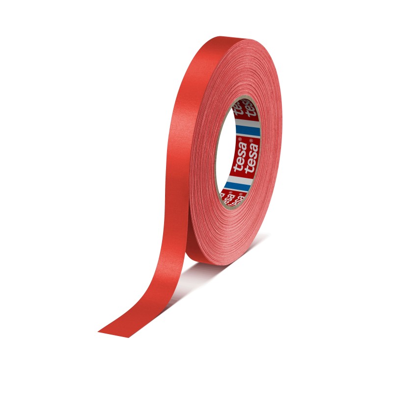 48 pcs - Tesa 4651 Cloth Tape, 50m x 19mm, Red