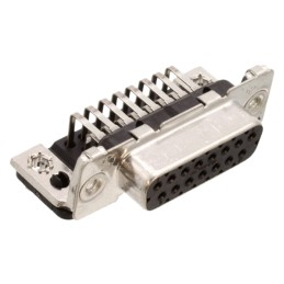 1 pcs - TE Connectivity Amplimite HD-20 15 Way Right Angle Through Hole D-sub Connector Socket, 2.74mm Pitch