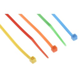 1 Bag of 250 - RS PRO Cable Tie, 100mm x 2.5 mm, Assorted Nylon, Pk-250