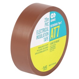 1 Reel of 1 - Advance Tapes AT7 Brown PVC Electrical Tape, 19mm x 20m