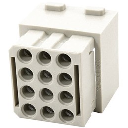 1 pcs - HARTING Heavy Duty Power Connector Module, 1.5A, Female, Han-Modular Series, 12 Contacts