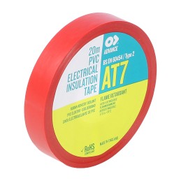 1 Reel of 20 M - Advance Tapes AT7 Red PVC Electrical Tape, 12mm x 20m