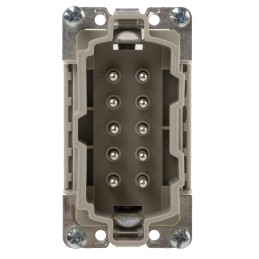 1 pcs - Epic Contact Heavy Duty Power Connector Insert, 16A, Male, H-BE Series, 10 Contacts