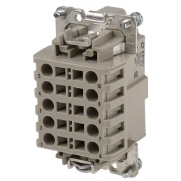 1 pcs - Epic Contact Heavy Duty Power Connector Insert, 16A, Male, H-BE Series, 10 Contacts
