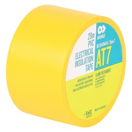 1 Reel of 20 M - Advance Tapes AT7 Yellow PVC Electrical Tape, 38mm x 20m