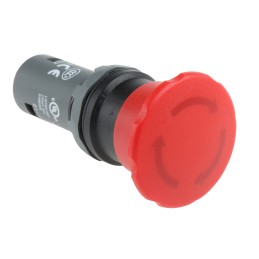 1 pcs - ABB 1SFA Series Twist Release Emergency Stop Push Button, Panel Mount, 22.5mm Cutout, 1NC, IP66, IP67, IP69K
