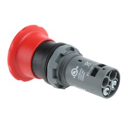 1 pcs - ABB 1SFA Series Twist Release Emergency Stop Push Button, Panel Mount, 22.5mm Cutout, 1NC, IP66, IP67, IP69K