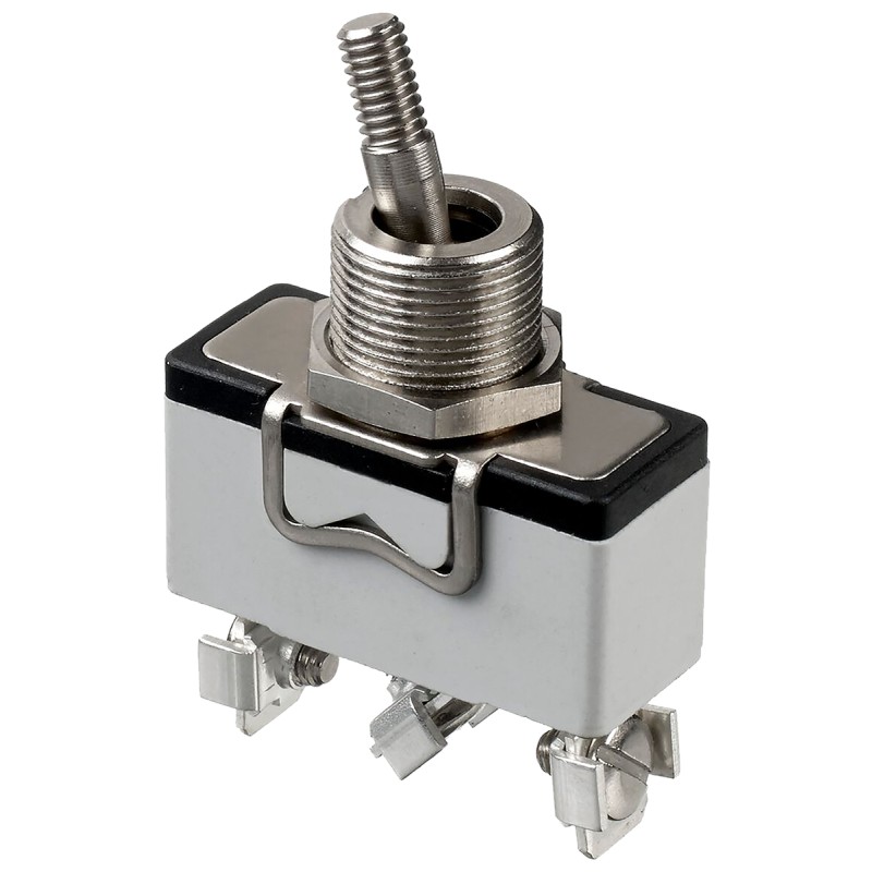 1 pcs - APEM Toggle Switch, Panel Mount, On-On, SPDT, Screw Terminal, 250V ac