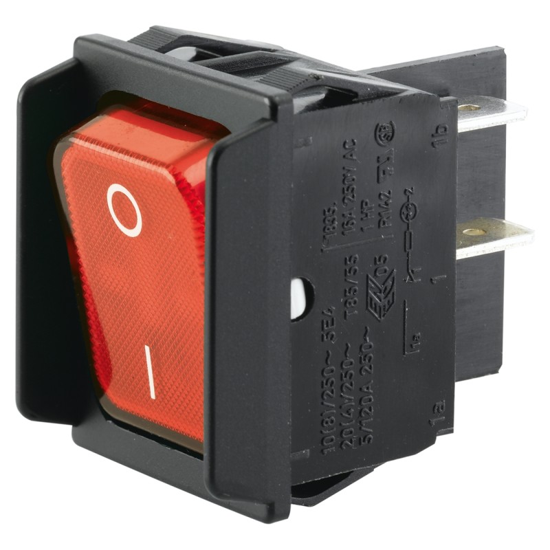 1 pcs - Marquardt Illuminated DPST, On-None-Off Rocker Switch Panel Mount