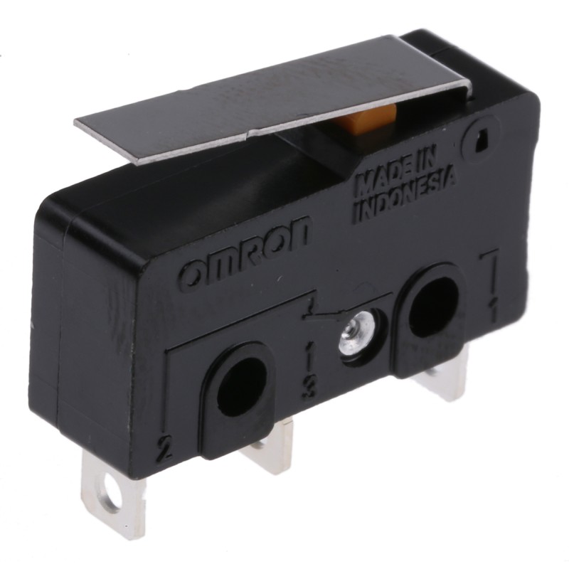 1 pcs - Omron Hinge Lever Micro Switch, Solder Terminal, 10.1 A @ 250 V ac, SPDT, IP40
