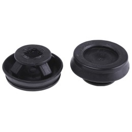 10 pcs - WISKA Black Polypropylene, Thermoplastic 25mm Cable Grommet for 9 - 17mm Cable Dia.