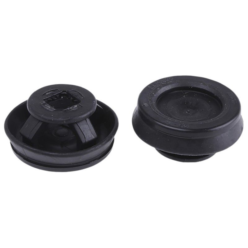10 pcs - WISKA Black Polypropylene, Thermoplastic 25mm Cable Grommet for 9 - 17mm Cable Dia.