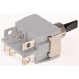 1 pcs - APEM Toggle Switch, Panel Mount, On-Off-On, DPDT, Tab Terminal