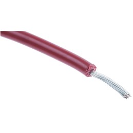 100 pcs - RS PRO Red 0.2 mm² Hook Up Wire, 24 AWG, 7/0.2 mm, 100m, SR-PVC Insulation