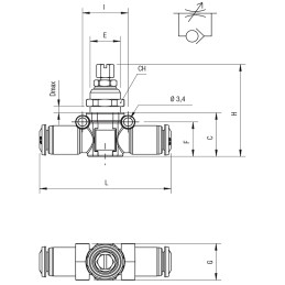 10 pcs - RS PRO Tube Flow Regulator, Push In 10mm Tube Inlet Port x Push In 10 mm Tube Outlet Port