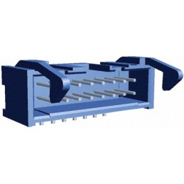 1 pcs - TE Connectivity AMP-LATCH Series Right Angle Through Hole PCB Header, 6 Contact(s), 2.54mm Pitch, 2 Row(s), Shrouded