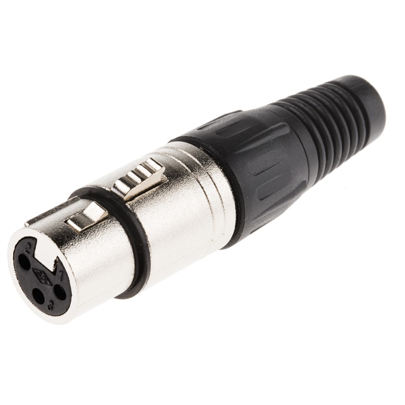 1 pcs - RS PRO Cable Mount XLR Connector, Female, 250 V ac, 3 Way, Silver Plating