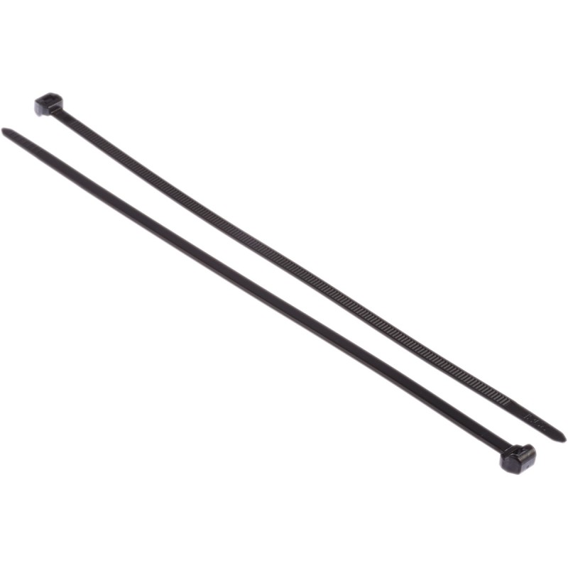 1 Bag of 100 - HellermannTyton Cable Tie, 200mm x 4.6 mm, Black Polyamide 6.6 (PA66), Pk-100