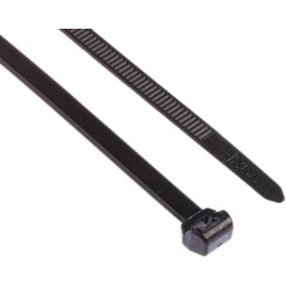 1 Bag of 100 - HellermannTyton Cable Tie, 200mm x 4.6 mm, Black Polyamide 6.6 (PA66), Pk-100