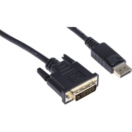 1 pcs - RS PRO Male DisplayPort to Male DVI-D Dual Link, PVC Cable, 1080p, 3m