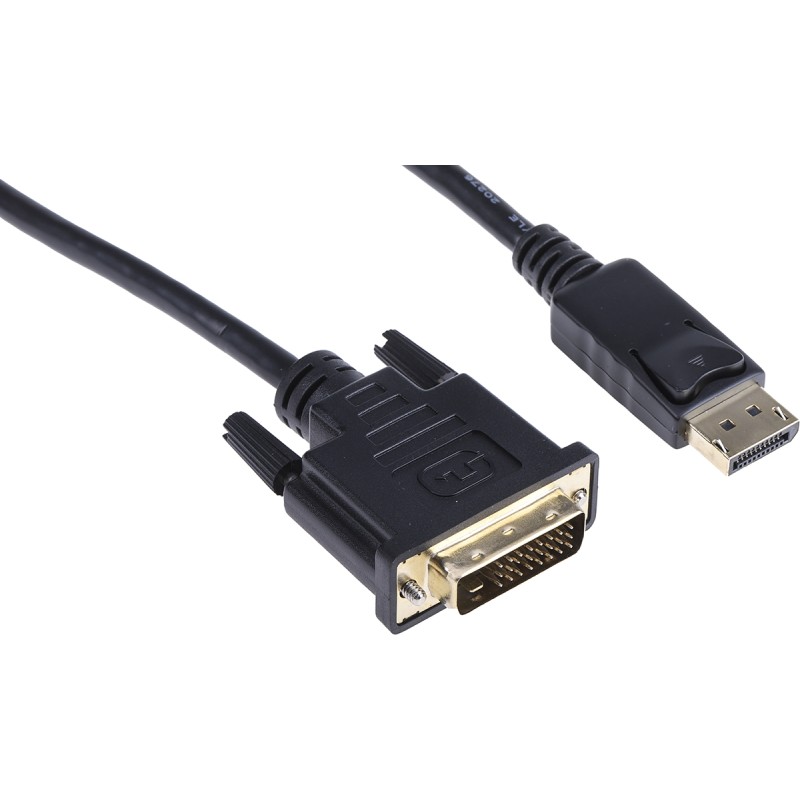 1 pcs - RS PRO Male DisplayPort to Male DVI-D Dual Link, PVC Cable, 1080p, 3m