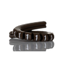 1 Bag of 250 - HellermannTyton Helagrip Slide On Cable Markers, White on Brown, Pre-printed '1', 1 - 3mm Cable, for Cables &