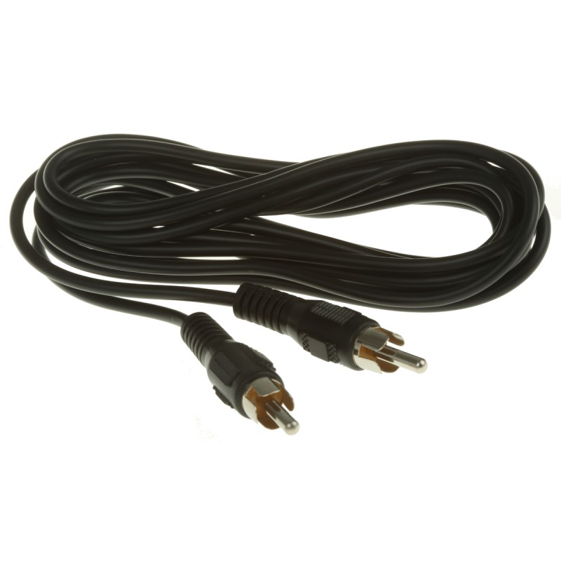 1 pcs - RS PRO Male RCA to Male RCA Aux Cable, Black, 3m